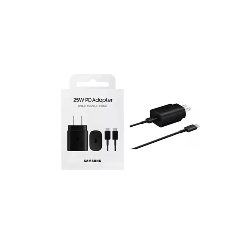 SAMSUNG - Cargador Samsung USB C de 25W con Cable para Galaxy A55 Negro