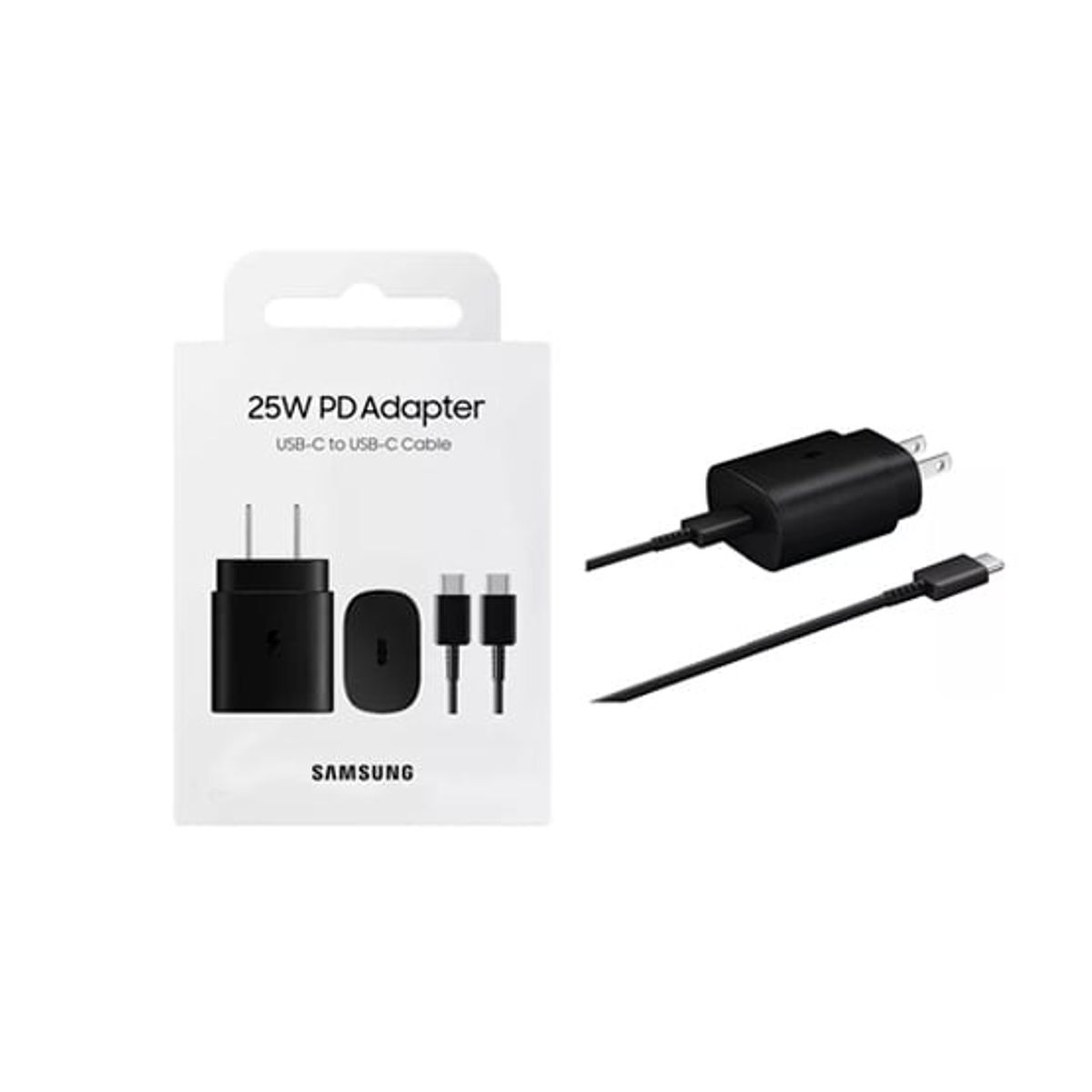 SAMSUNG - Cargador Samsung USB C de 25W con Cable para Galaxy A15 Negro
