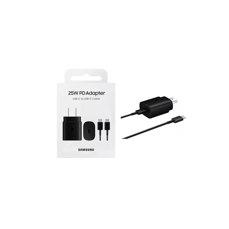 SAMSUNG - Cargador Samsung 25W con Cable para Galaxy S23 S23 Plus Negro