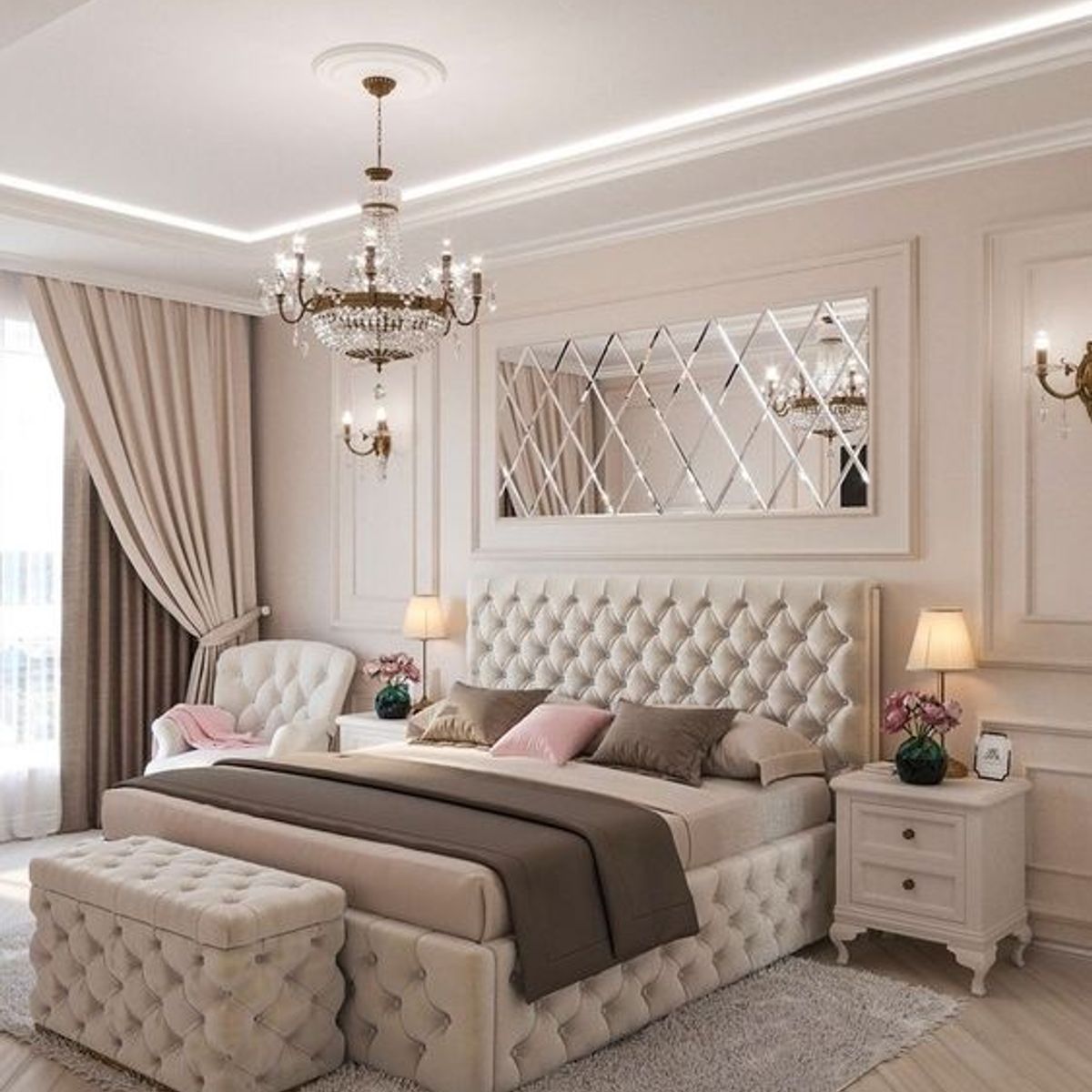 GENERICO - Cama Box Tarima + Cabecera Duque Beige  Queen