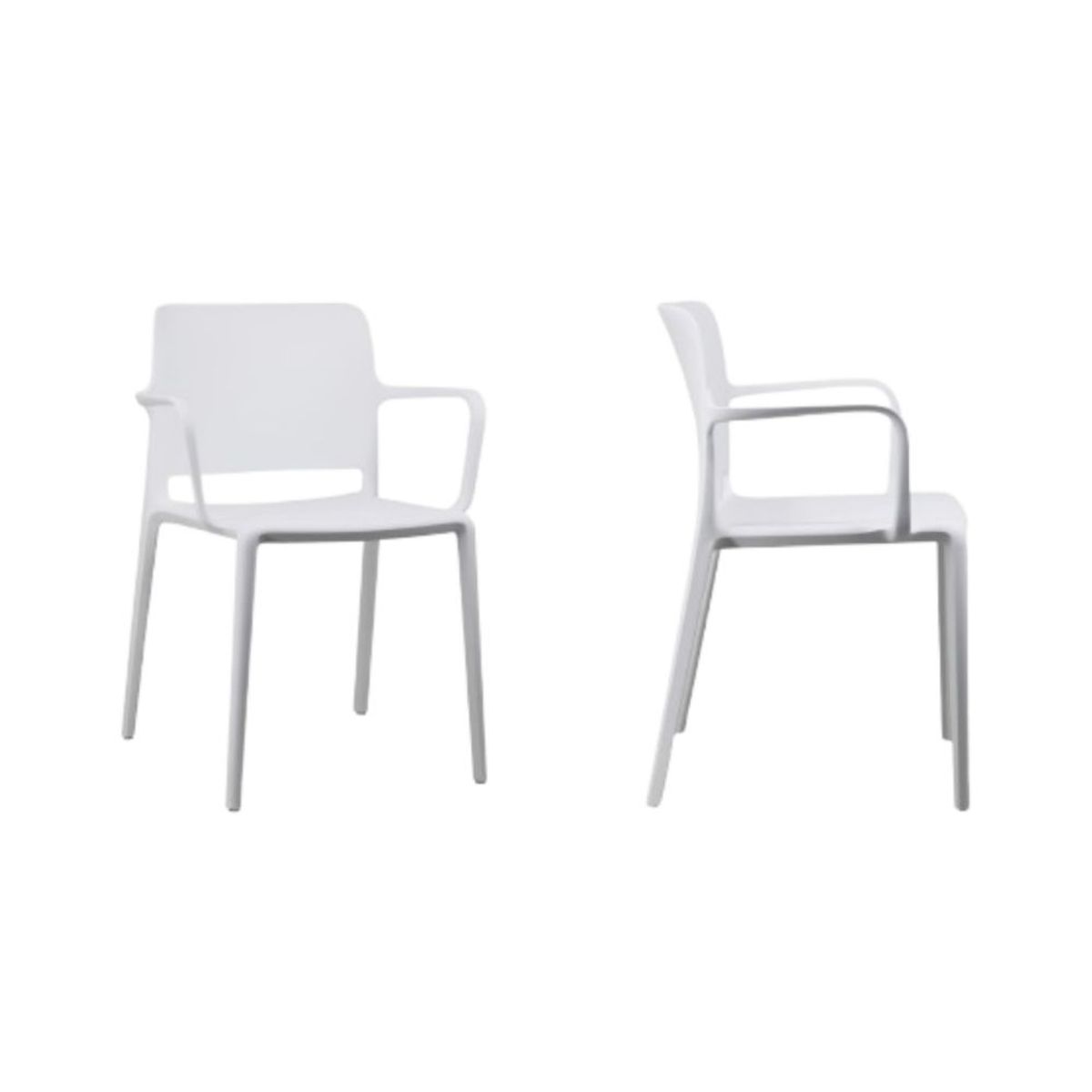 NIHM - Silla de Comedor Maviiz con Reposabrazos Blanca
