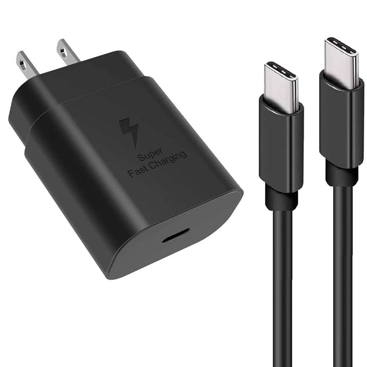 SAMSUNG - Cargador Samsung USB C de 25W con Cable para Galaxy S23 FE Negro