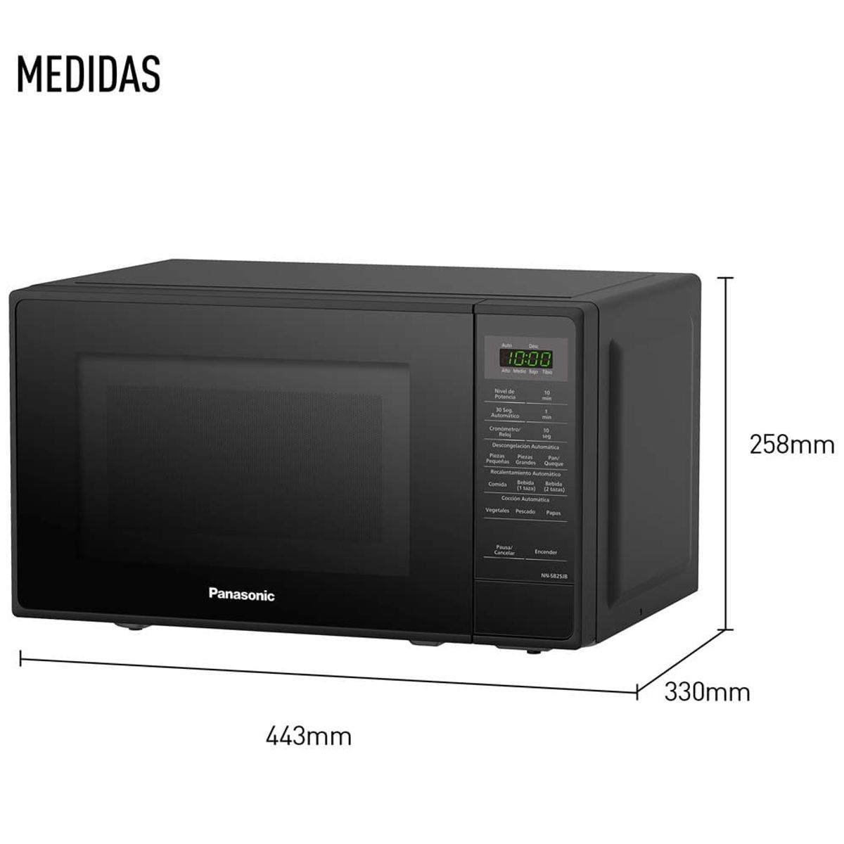 PANASONIC - Horno Microondas Panasonic NN-SB25JBRPK Digital de 20 Litros