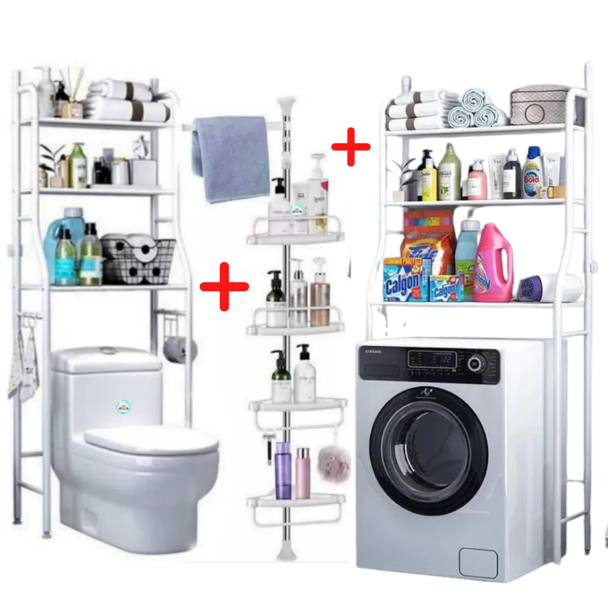 OEM - Tripack Organizador Rack Lavadora Baño y Esquinero