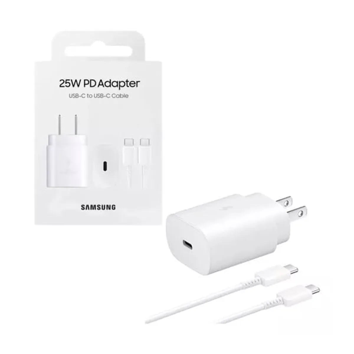 SAMSUNG - Cargador Samsung USB C de 25W con Cable para Galaxy A34 Blanco