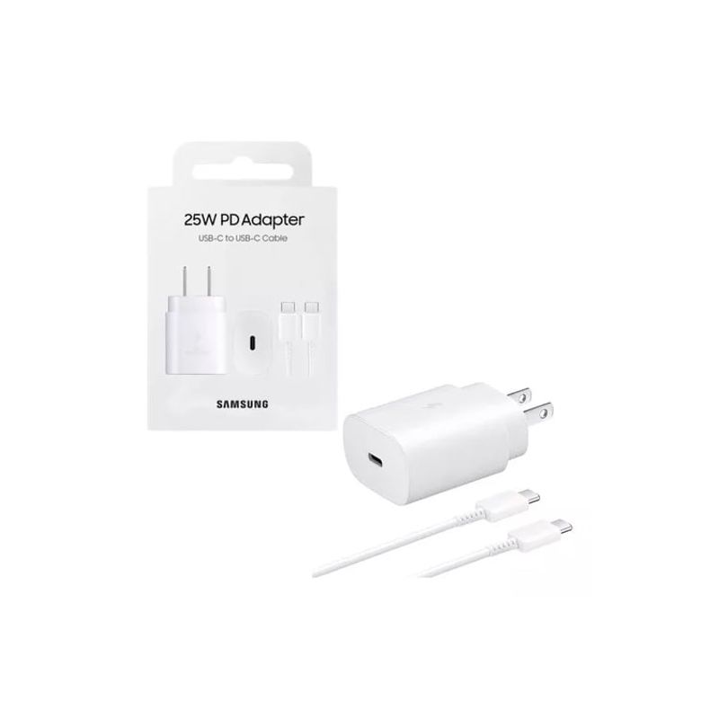 SAMSUNG - Cargador Samsung  25W con Cable para Galaxy Note 10 Note 10 Plus Blanco