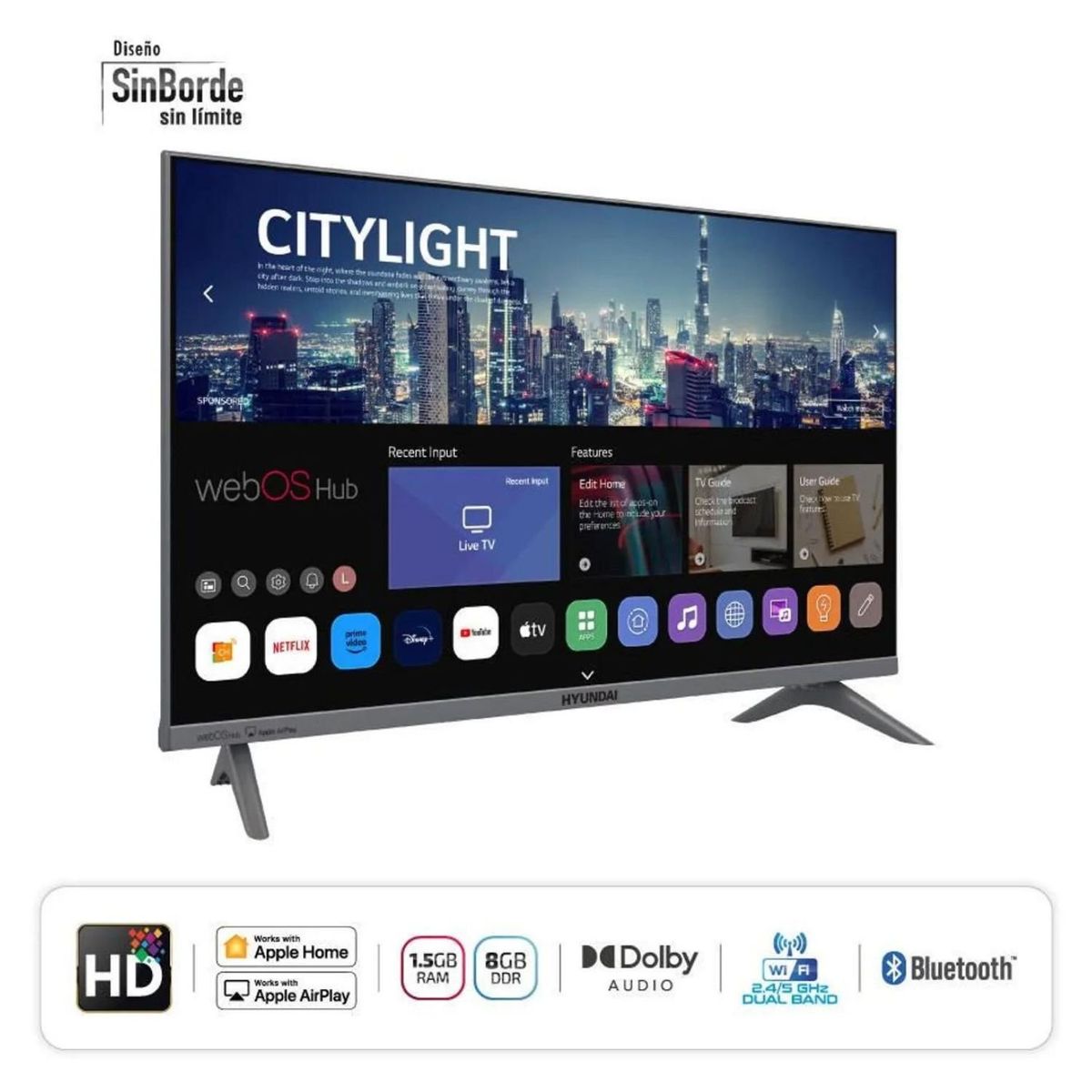 HYUNDAI - Televisor Hyundai HYLED3256WiM Led 32 HD Smart TV
