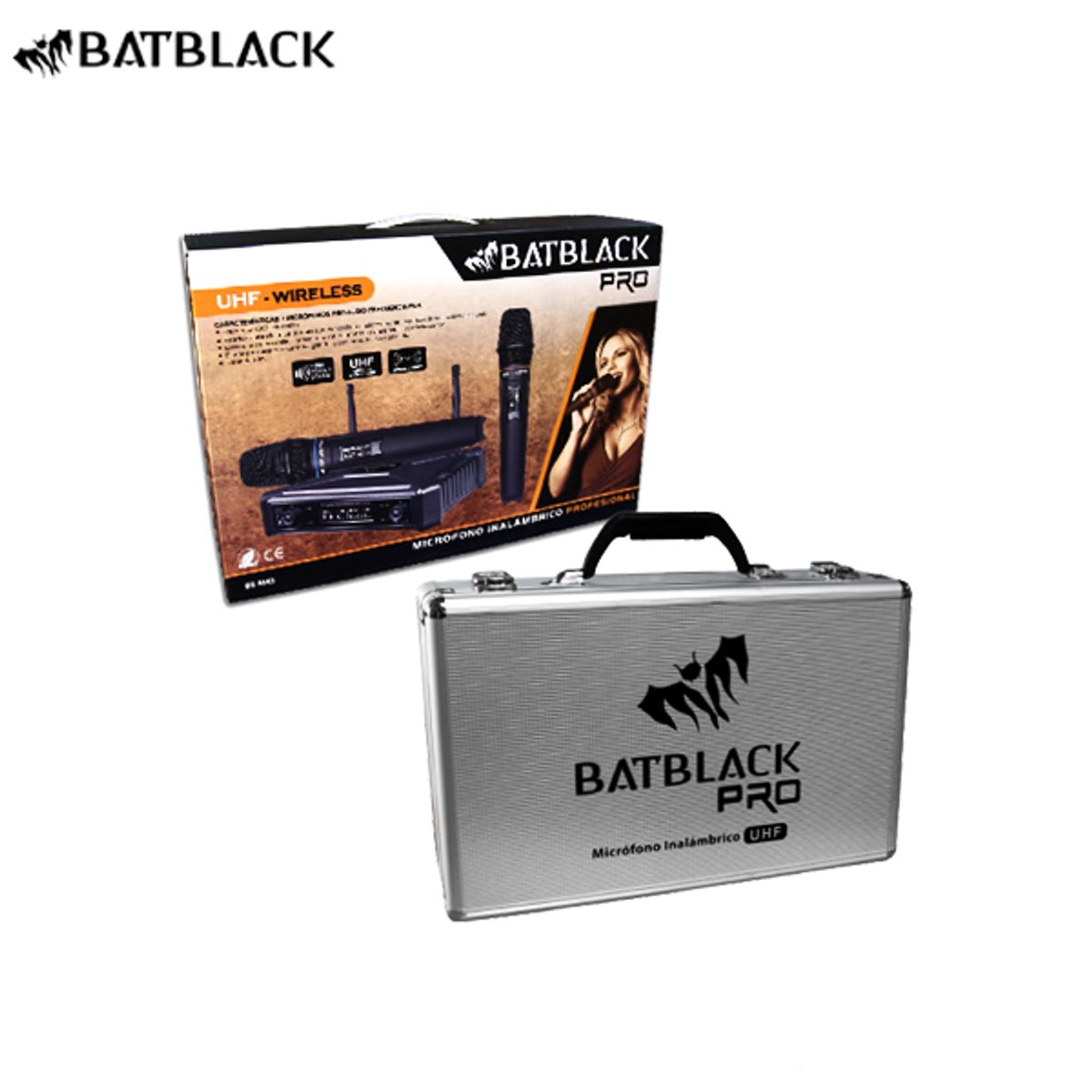 BATBLACK - MICROFONO INALAMBRICO UHF DOBLE CDISPLAY BATBLACK BT-M43PRO