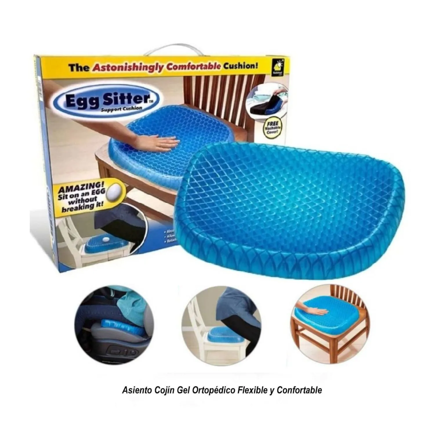 Asiento Cojín de Gel Refrescante Ortopédico de 1000g ROSH