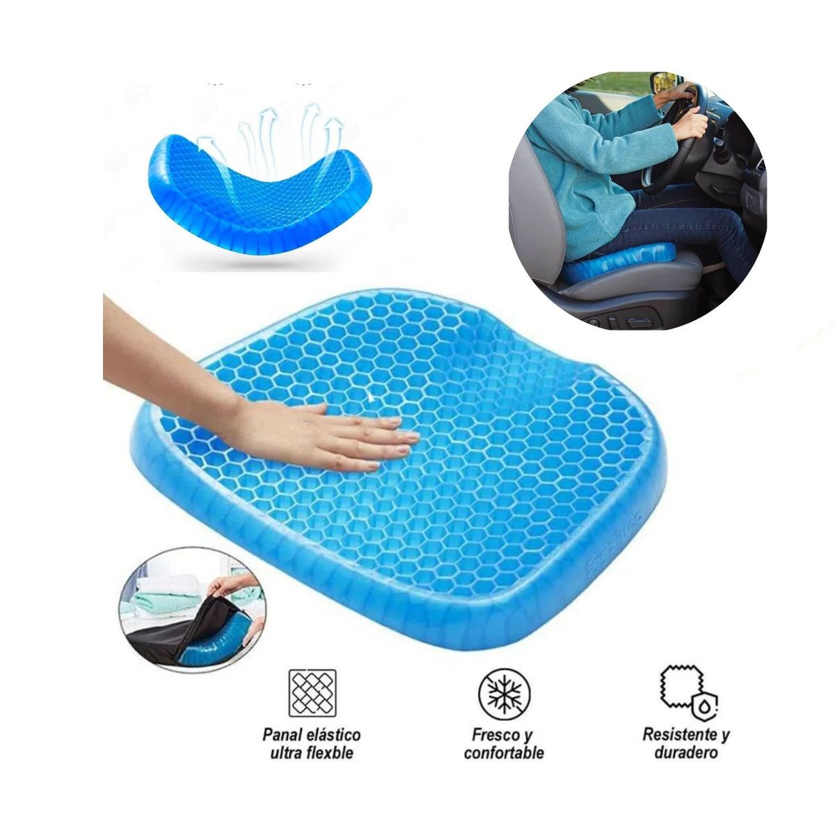 ROSH - Asiento Cojín de Gel Refrescante Ortopédico de  1000g