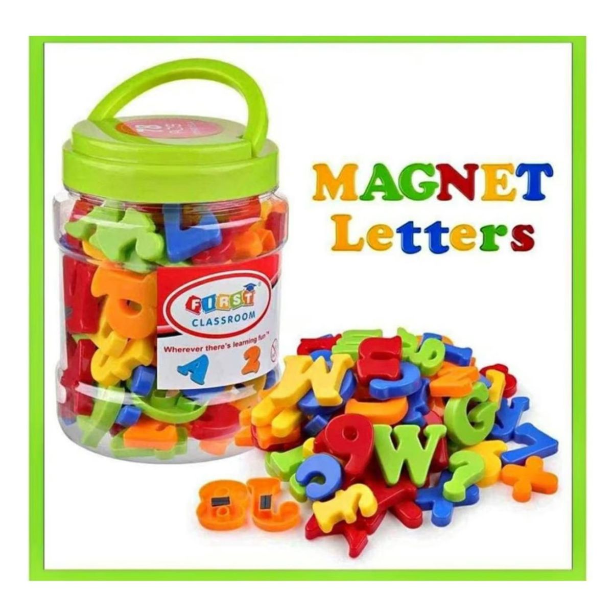 GENERICO - Frasco de Letras y Números Imantados Material Didáctico