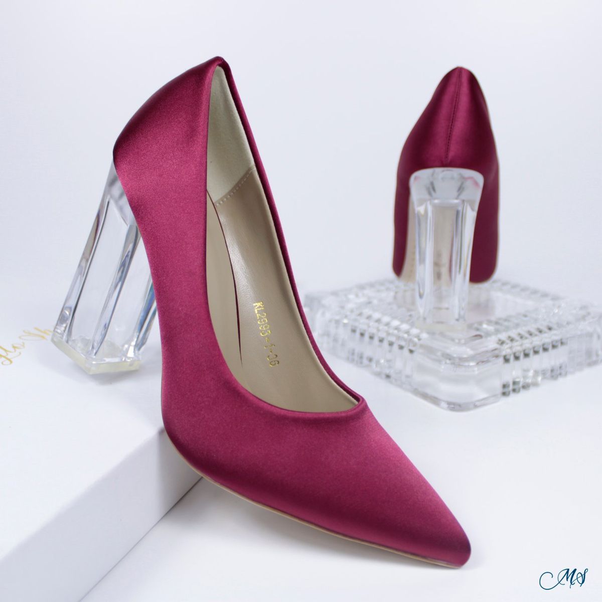 MARGLO SHOES - ZAPATOS DE VESTIR MUJER SATIN ROJO VINO M10