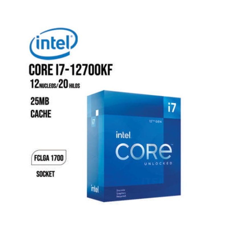 INTEL - PROCESADOR INTEL CORE i7-12700KF 4.90 GHz LGA1700