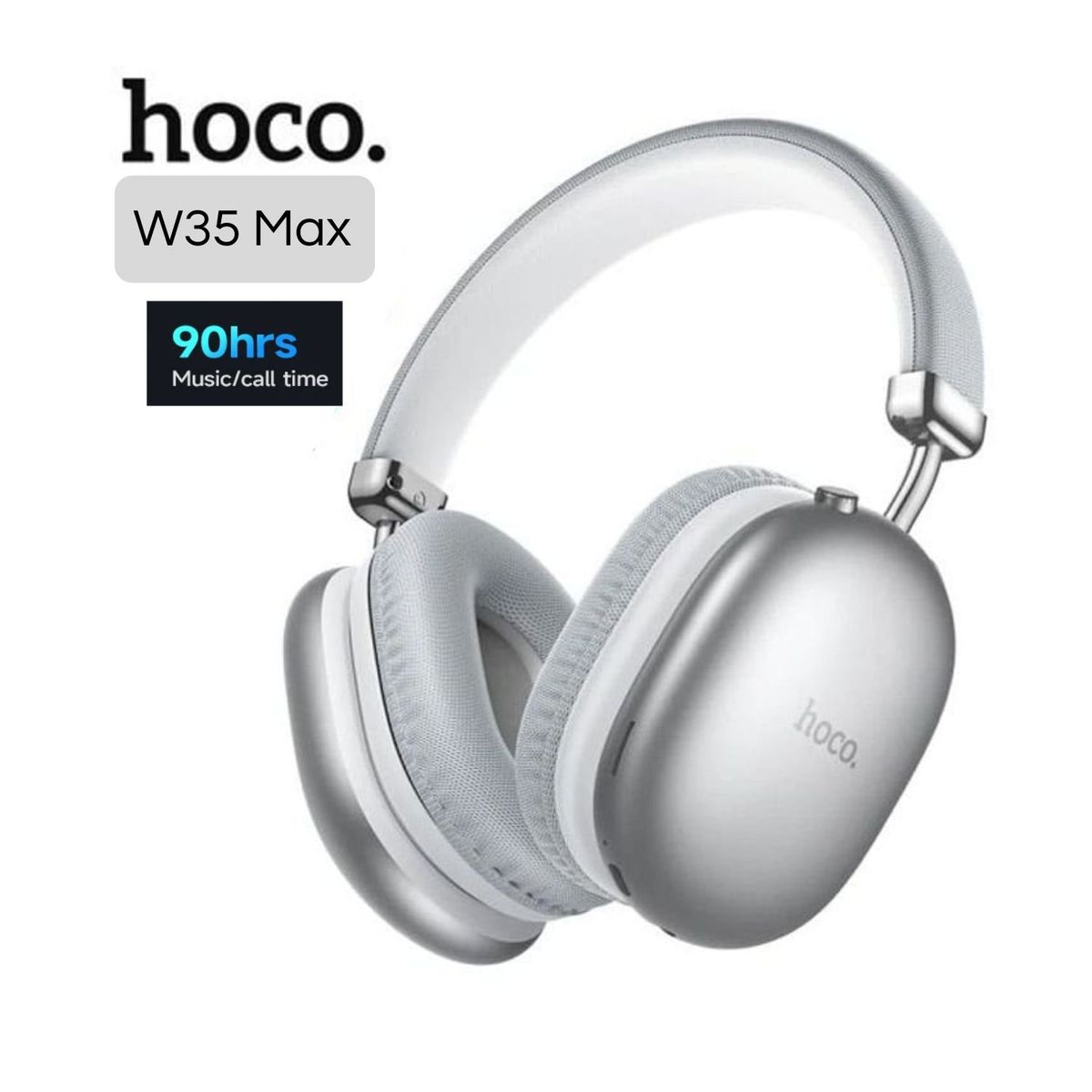 HOCO - Audífono Bluetooth Inalámbrico Hoco W35 Max 90 Horas - Silver