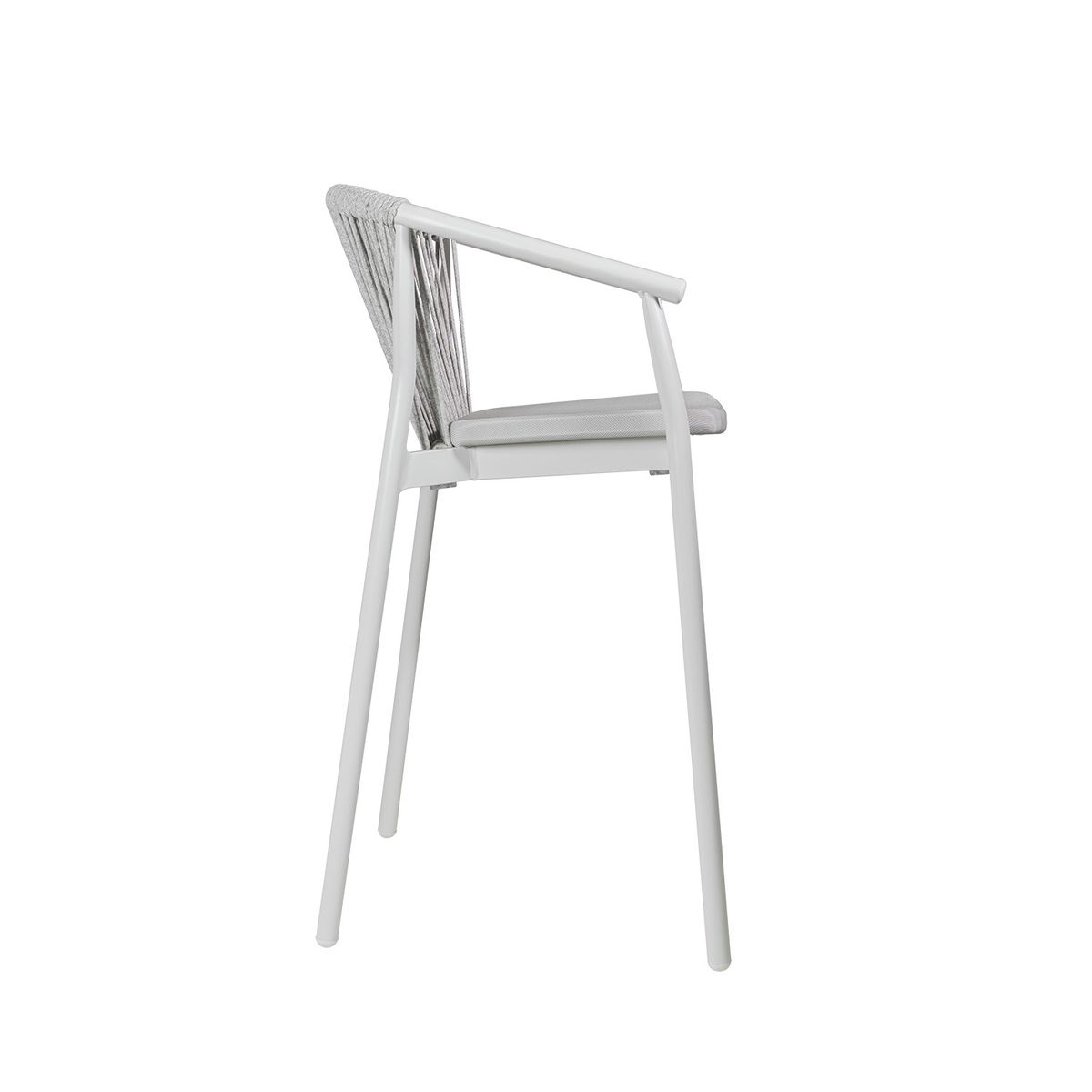 NIHM - Silla Bar Outdoor Galera de Aluminio y Nylon Blanco