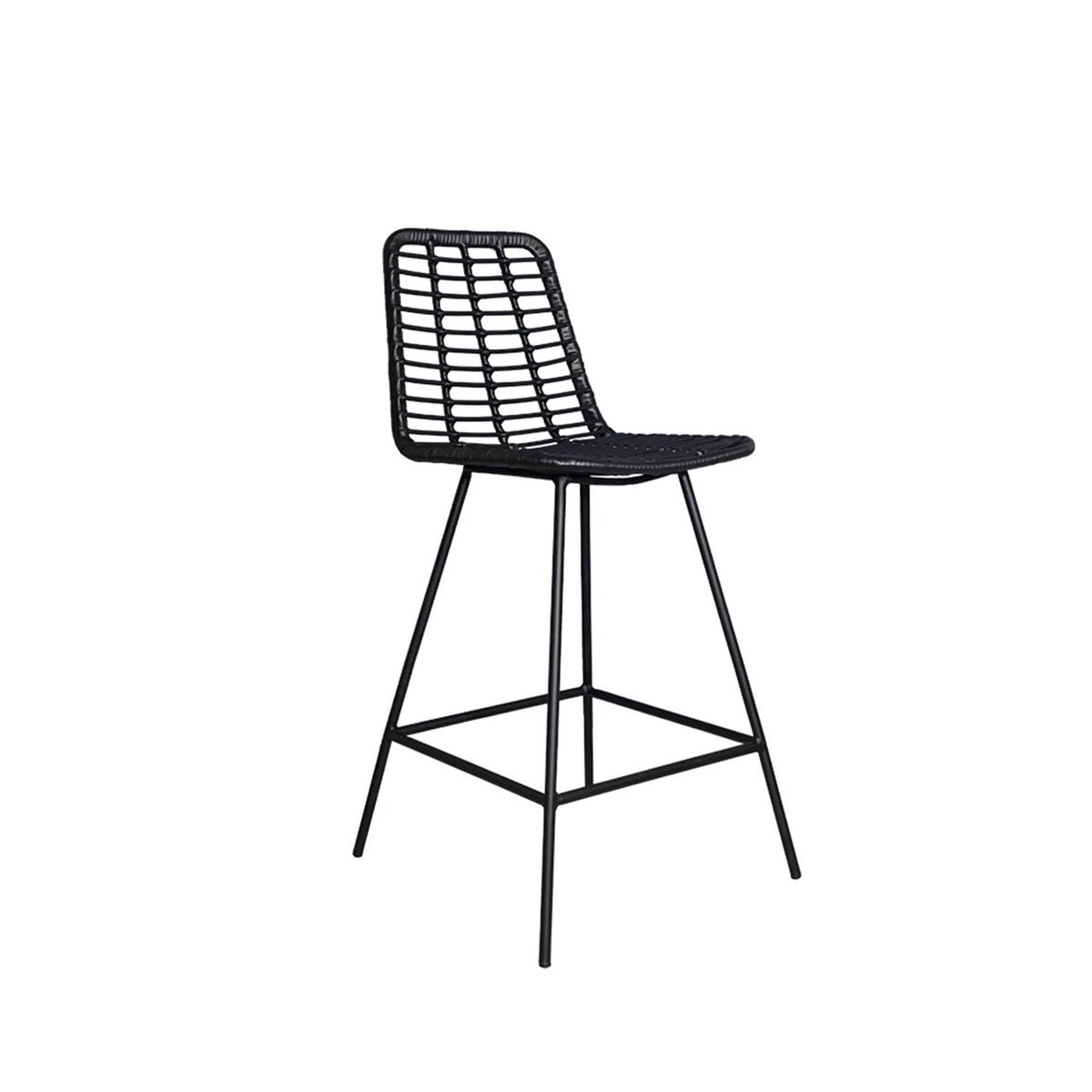 NIHM - Silla Bar Mingo Rattan Negro 75 cm