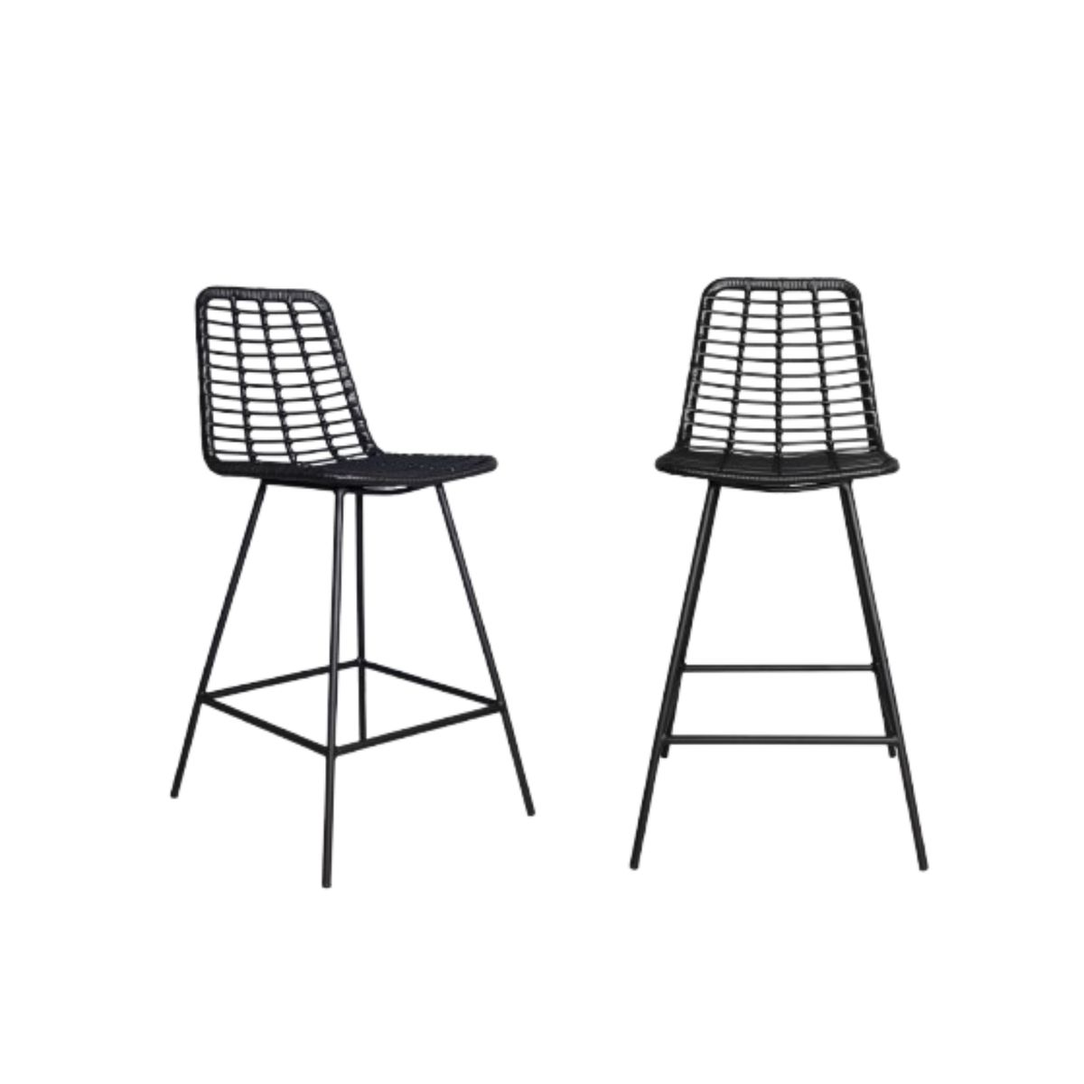 NIHM - Silla Bar Mingo Rattan Negro 75 cm