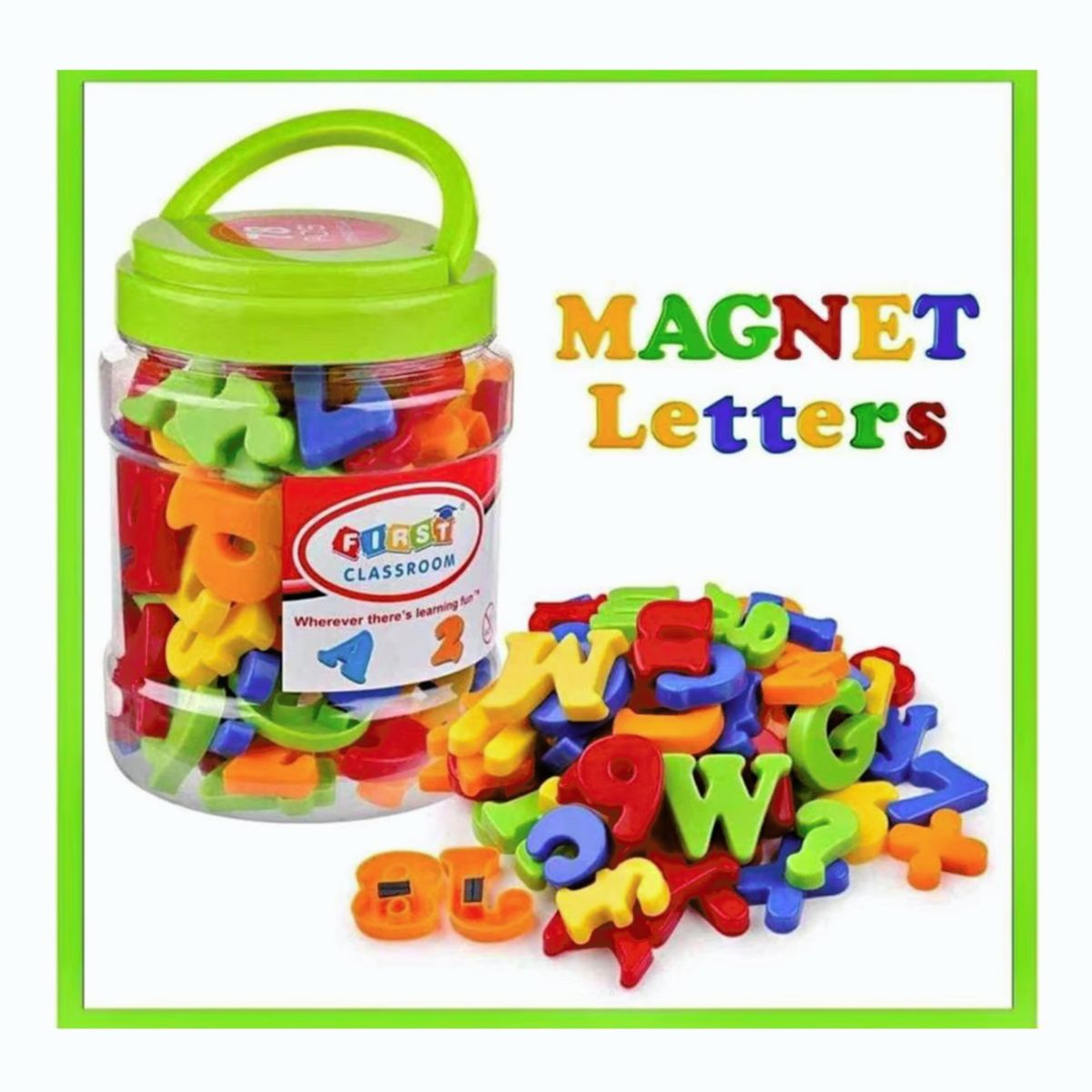 GENERICO - Frasco de letras y números imantados Material didáctico