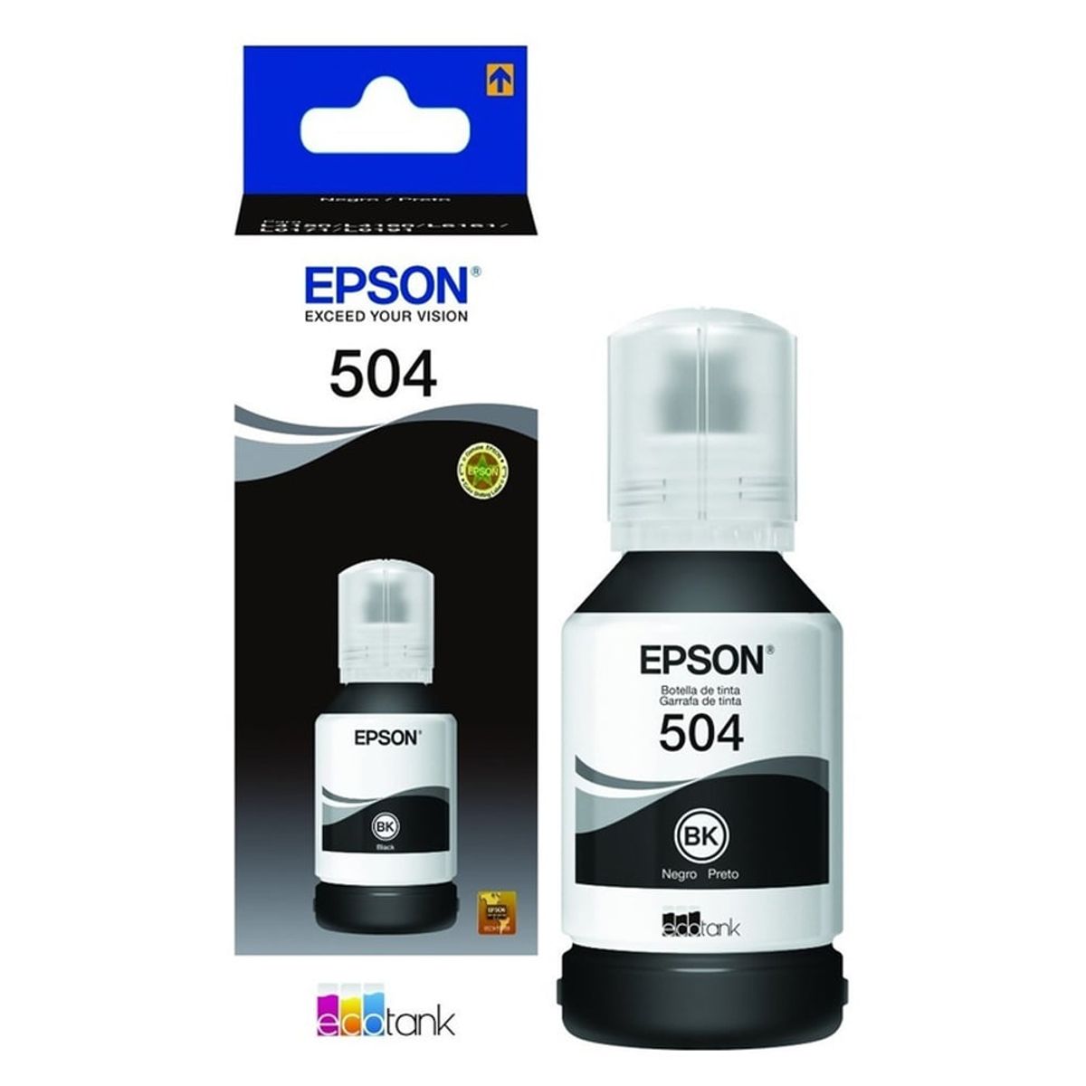 EPSON - 1K Botella tinta EPSON T504 T504120 504 NEGRO BLACK 100% original