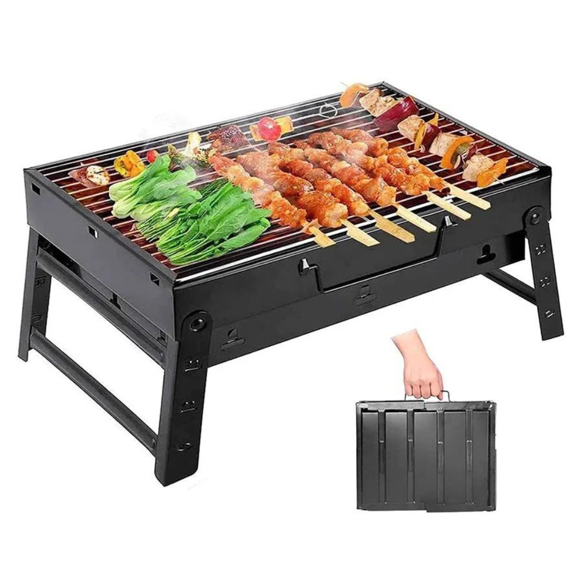 GENERICO - Parrilla a Carbón Portátil de Acero para Camping