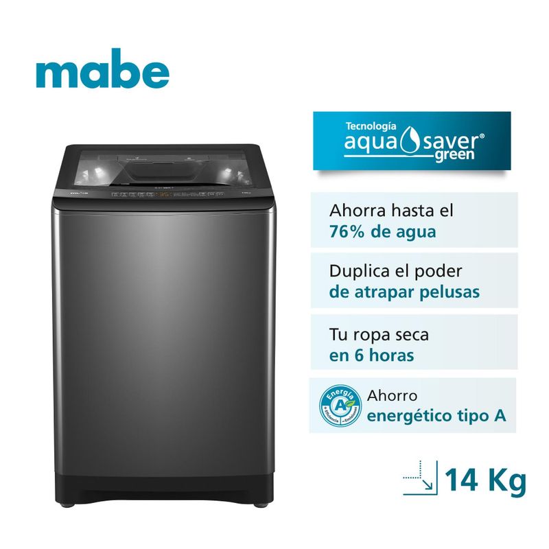 MABE - Lavadora Automática Propela 14 Kg Diamond Gray Mabe - LMA4120WDGBB0