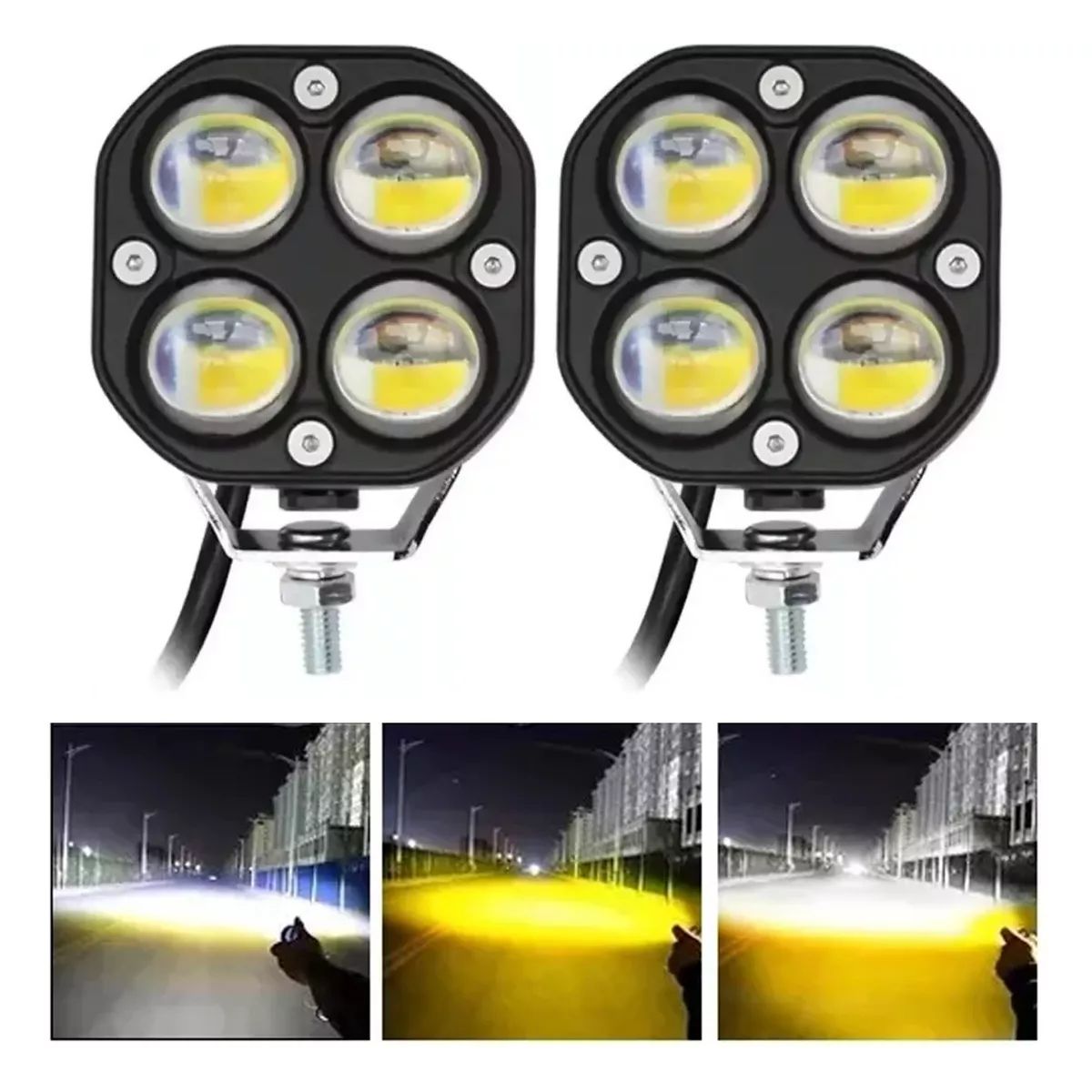 GENERICO - Faros De Lupa Doble Color Universal De 28000 Lúmenes