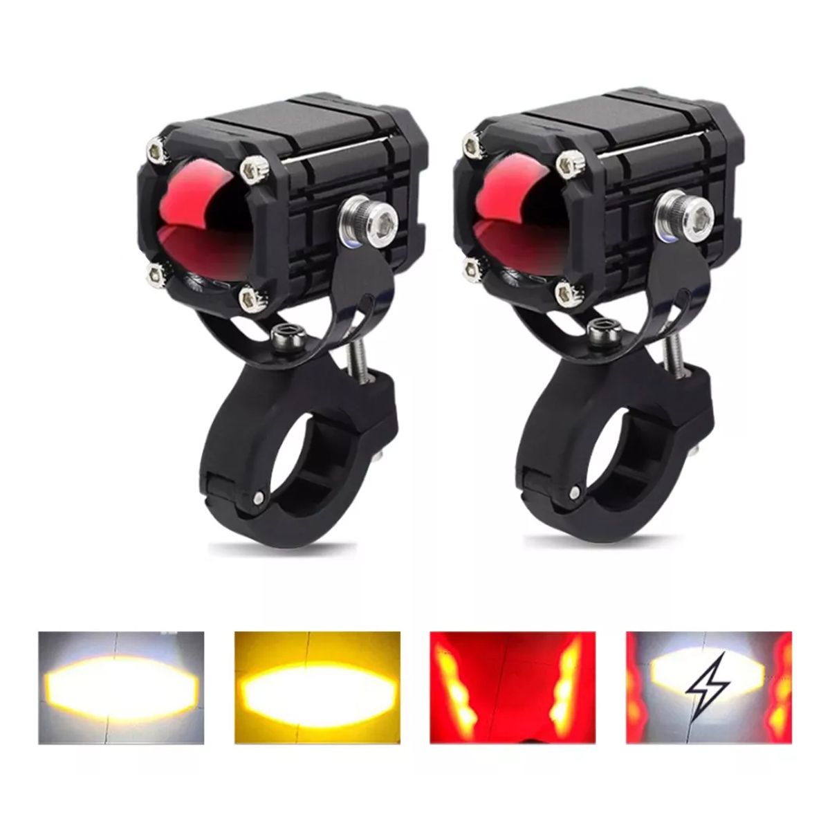 GENERICO - Faros De Lupa Luz Led Spot Luz Para Moto Ojo Diabólico 2pcs