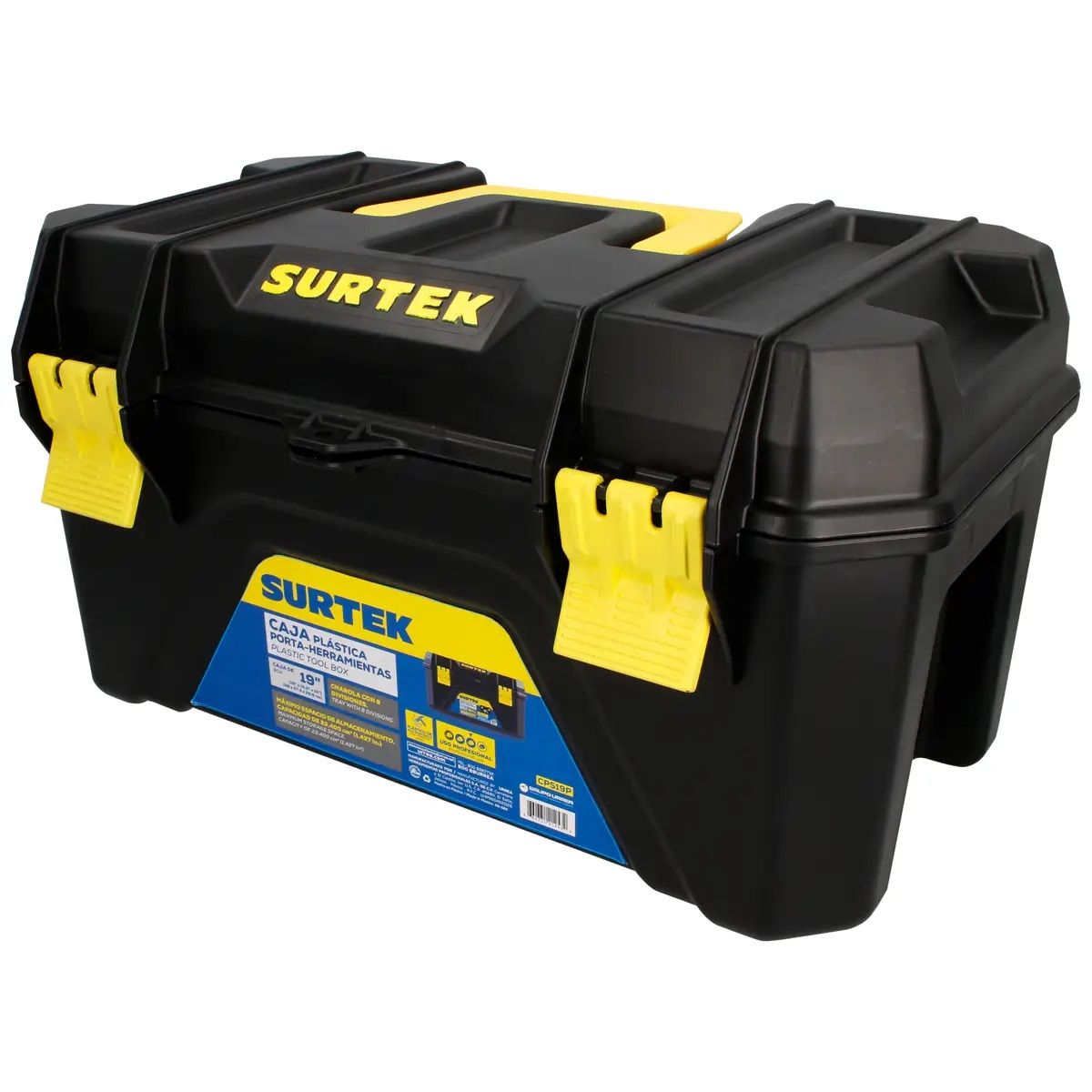 SURTEK - CAJA PLÁSTICA CON BROCHES PLÁSTICOS 19 SURTEK - SURTCPS19P