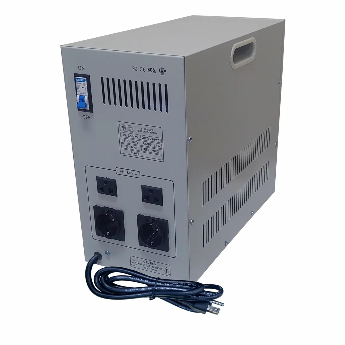 ENERGIT - ESTABILIZADOR FERRORESONANTE 3000W 3KVA 220V DIGITAL - ENERGIT