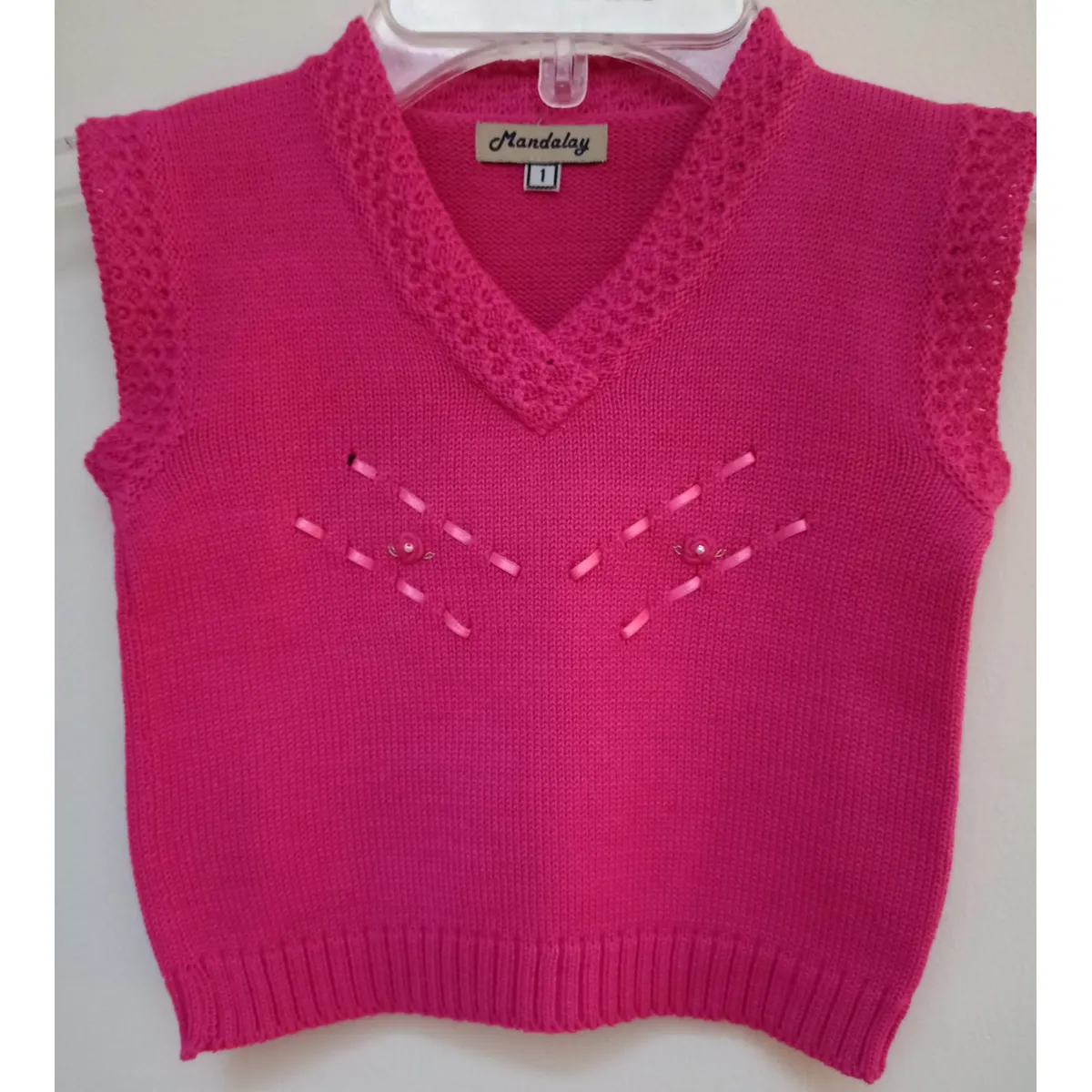 GENERICO - PULLOVER CHALECO NIÑA FUCSIA MANDALAY KNITS