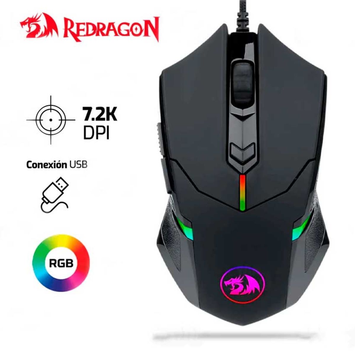 REDRAGON - Mouse Redragon Centrophorus M601RGB 7,200 DPI RGB