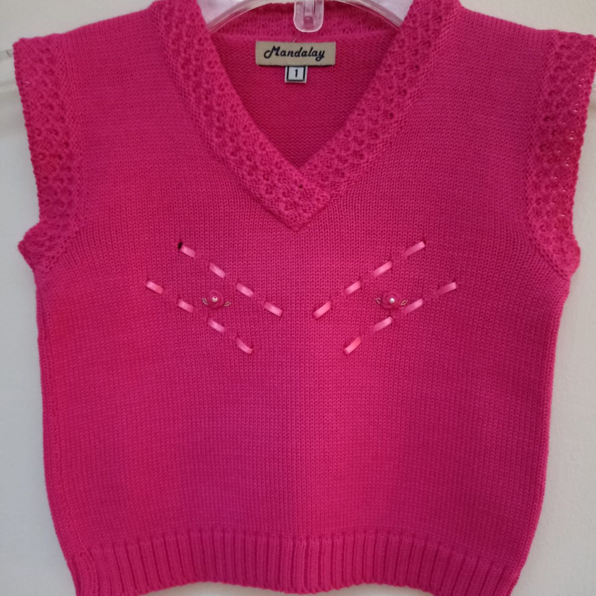 GENERICO - PULLOVER CHALECO NIÑA FUCSIA MANDALAY KNITS
