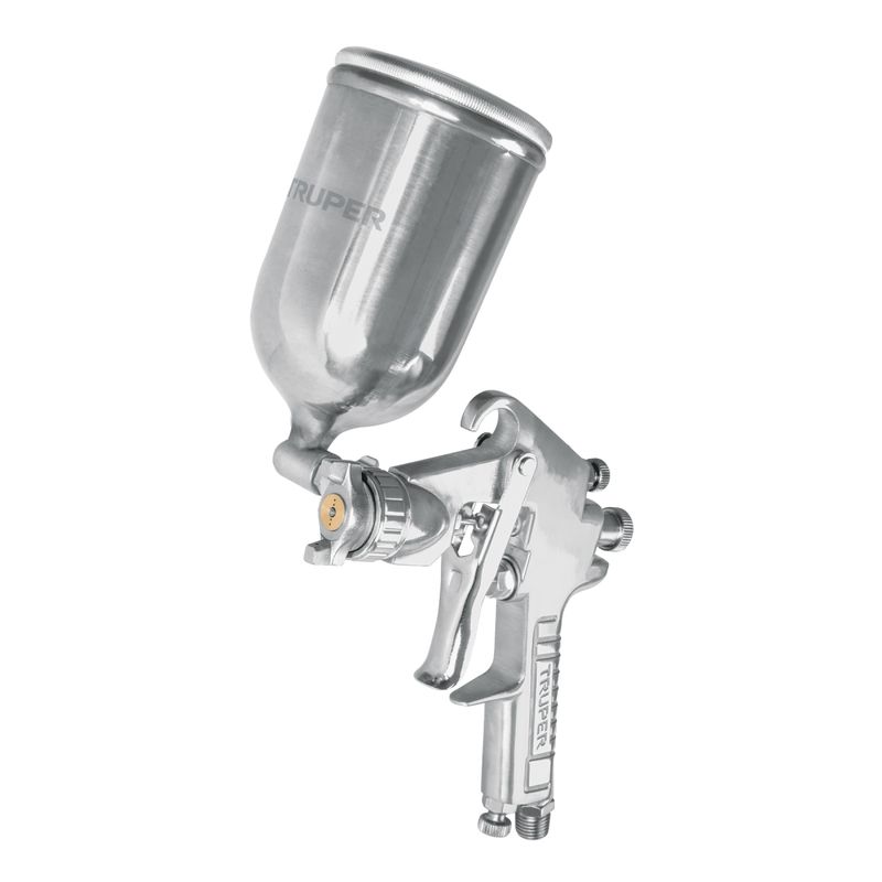TRUPER - Pistola para Pintar Gravedad LVMP Vaso Aluminio 1.7 mm, TRUPER 13061