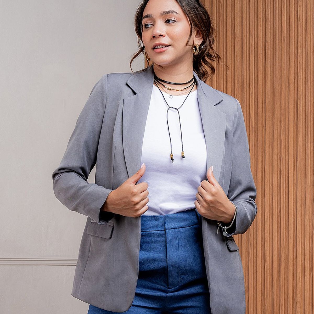 GENERICO - Blazer Sastre Soraya Color Gris Estacion 108