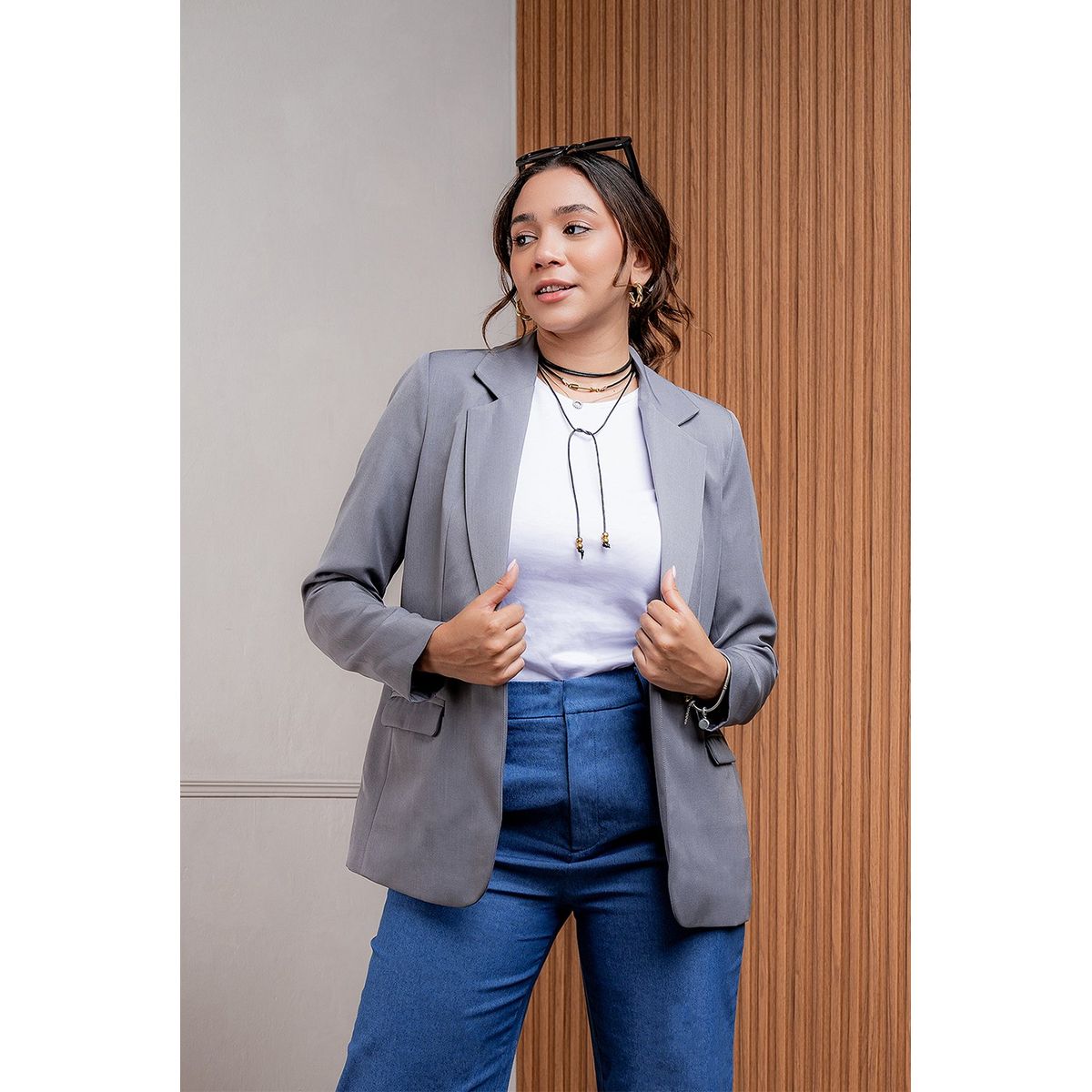 GENERICO - Blazer Sastre Soraya Color Gris Estacion 108