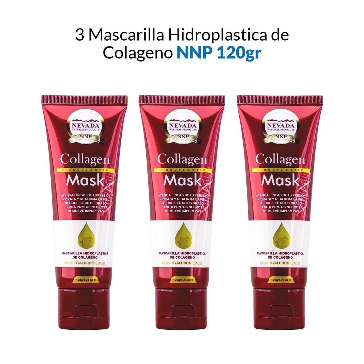 NEVADA NATURAL PRODUCTS - Mascarilla Hidroplastica De Colageno Nevada 120Gr 3 Unidades