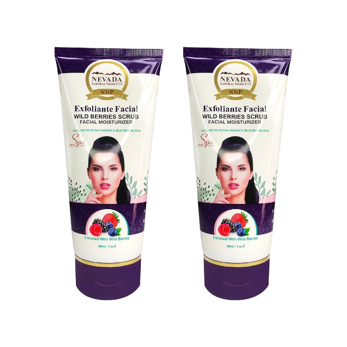 NEVADA NATURAL PRODUCTS - Exfoliante Facial De Bayas Silvestres Nevada 200ml 2 Unidades
