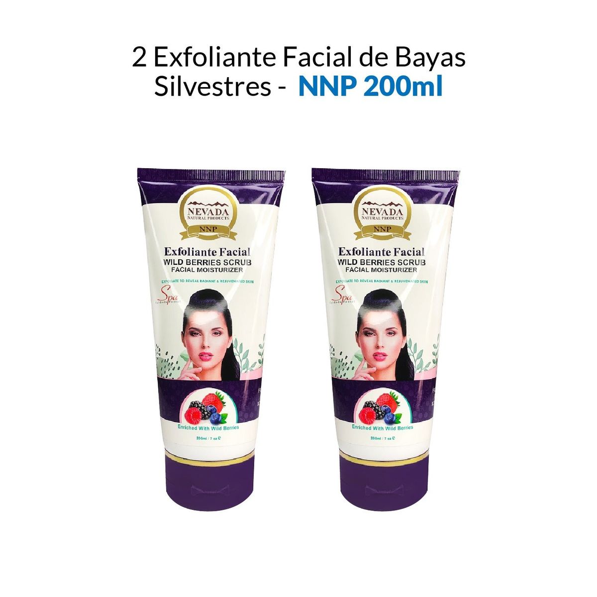 NEVADA NATURAL PRODUCTS - Exfoliante Facial De Bayas Silvestres Nevada 200ml 2 Unidades