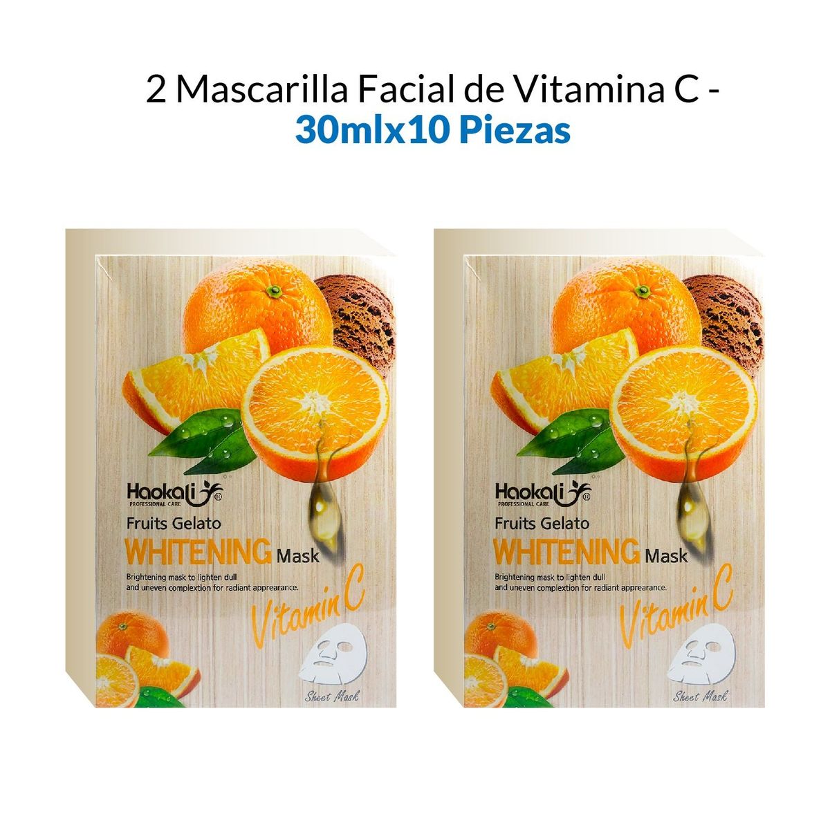 WOKALI - Mascara Facial Blanqueadora De Vitamina C Wokali 30mlx10 Piezas 2 Pack