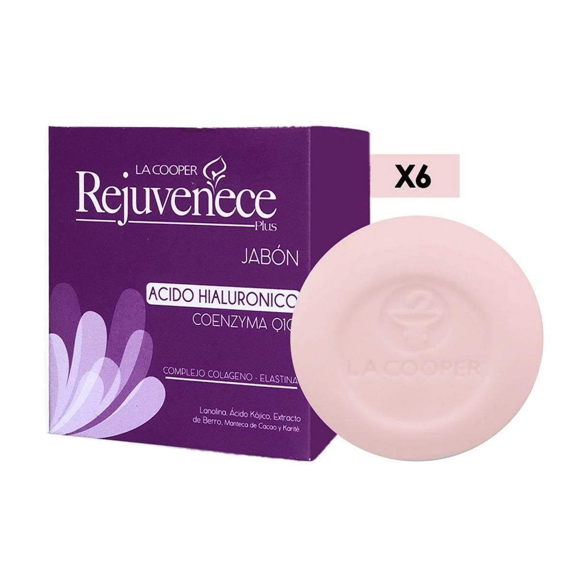 GENERICO - Jabón Rejuvenece Acido Hialuronico & Coenzima Q10 Aclara-t 80Gr 6 Uni
