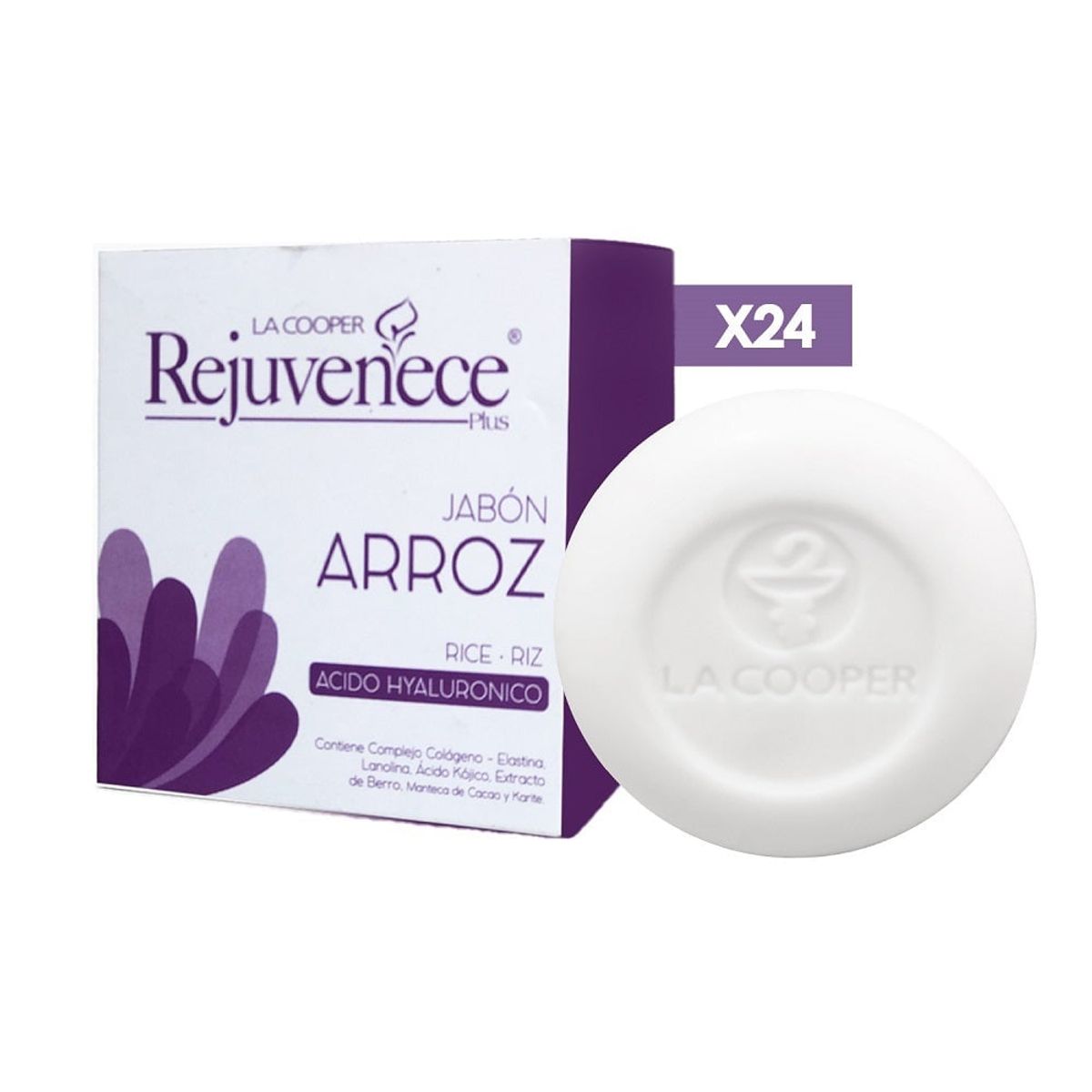 GENERICO - Jabón Reju Plus Base De Arroz & Acido Hialuronico Aclara-t 80Gr 24 Uni