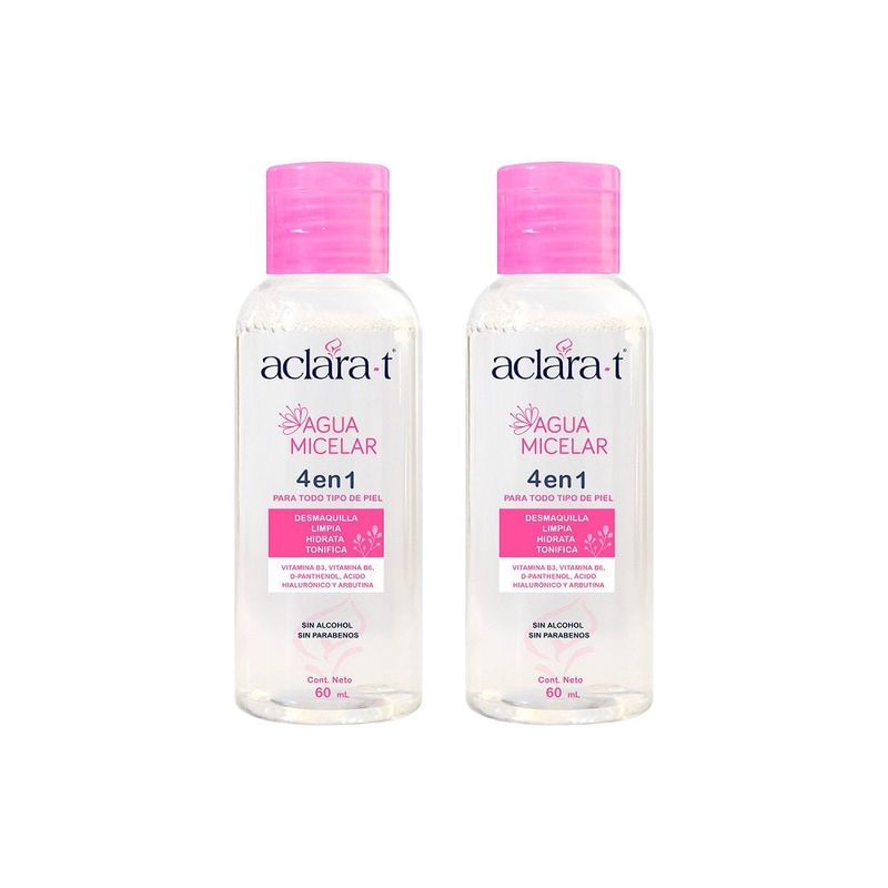 GENERICO - Agua Micelar 4 en 1 Aclara-T 60ml 2 Unidades