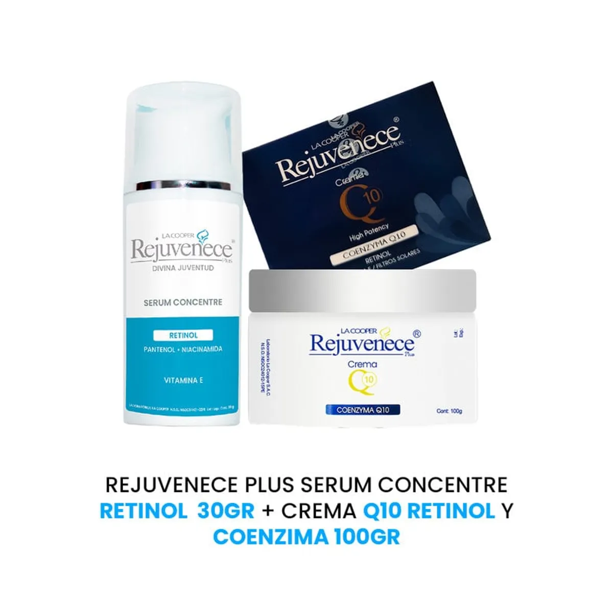 GENERICO - Rejuvenece plus serum concentre Retinol 30Gr + Crema Q10 Retinol 100Gr