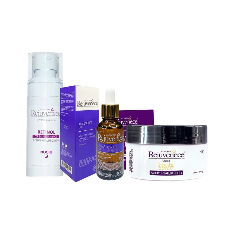 GENERICO - Rejuv Crema de Arroz 50Gr + Crema Hyalur 100Gr + Aceite de almend 30ml