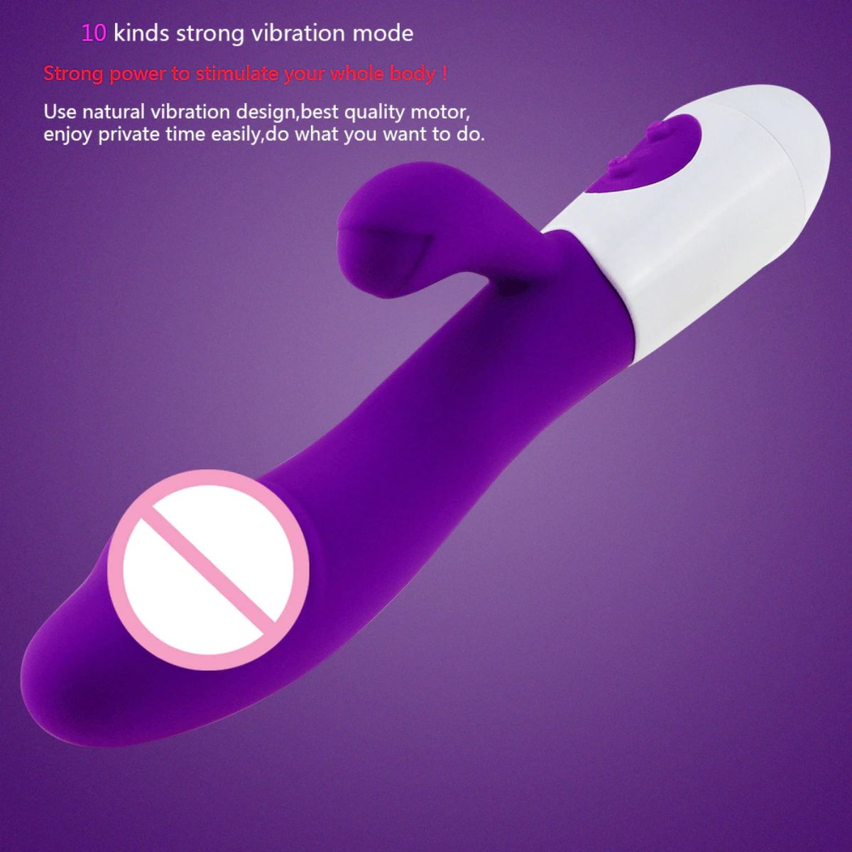 GENERICO - Vibrador con masajeador para Clitoris - Morado
