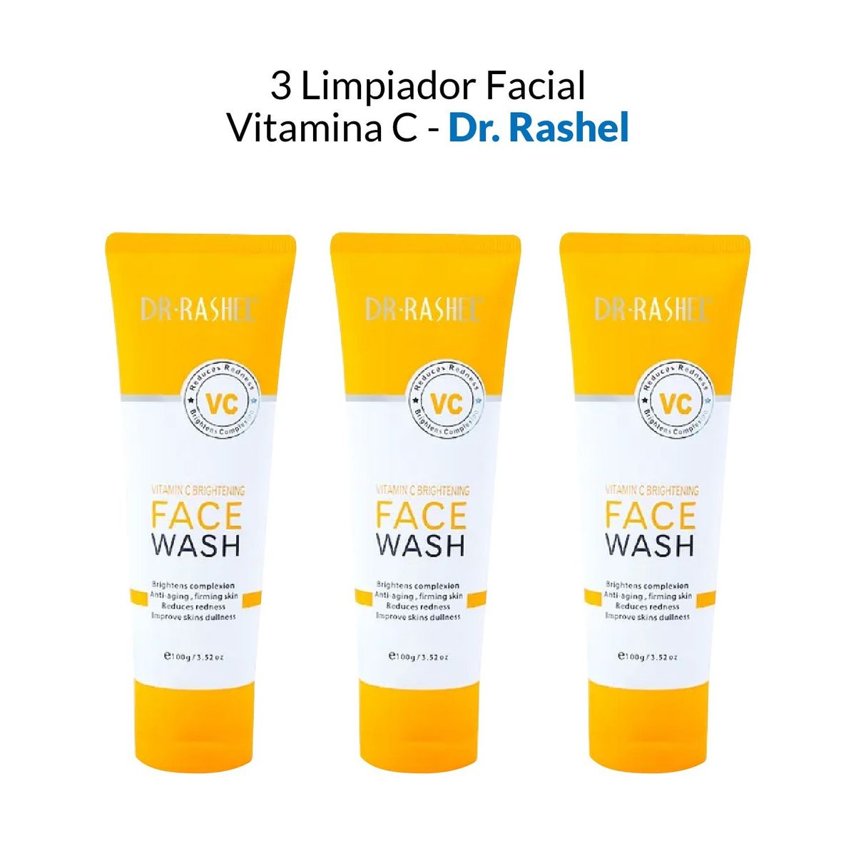 GENERICO - Vitamina C Limpiador Facial Iluminador Dr Rashel 100Gr 3 Unidades