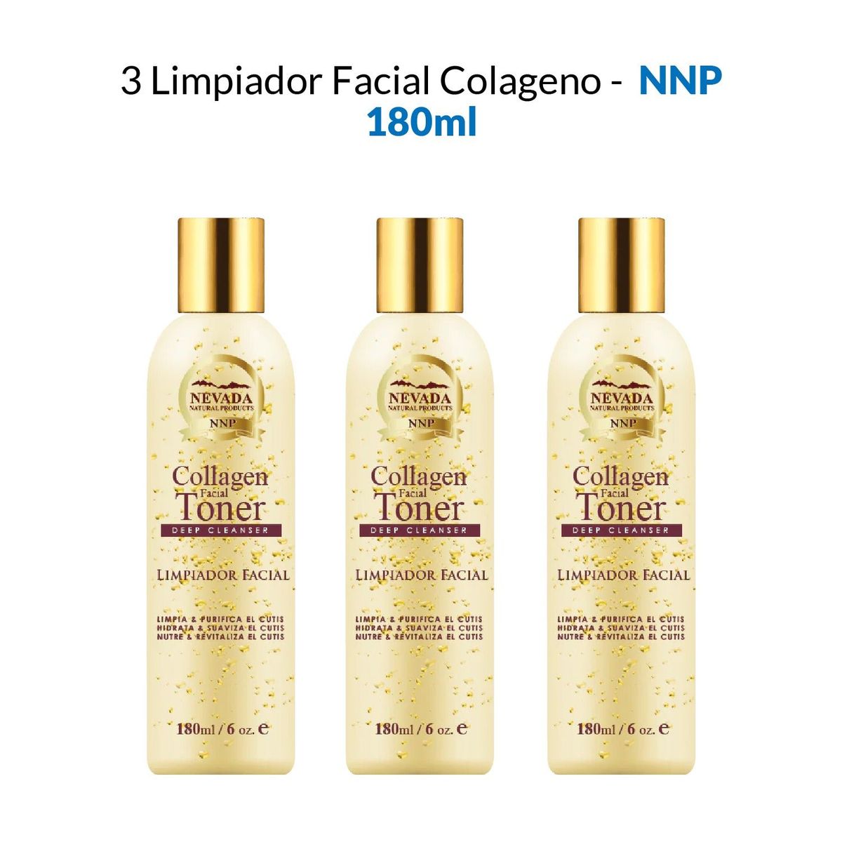 NEVADA NATURAL PRODUCTS - Limpiador Facial Colageno Nevada 180ml 3 Unidades
