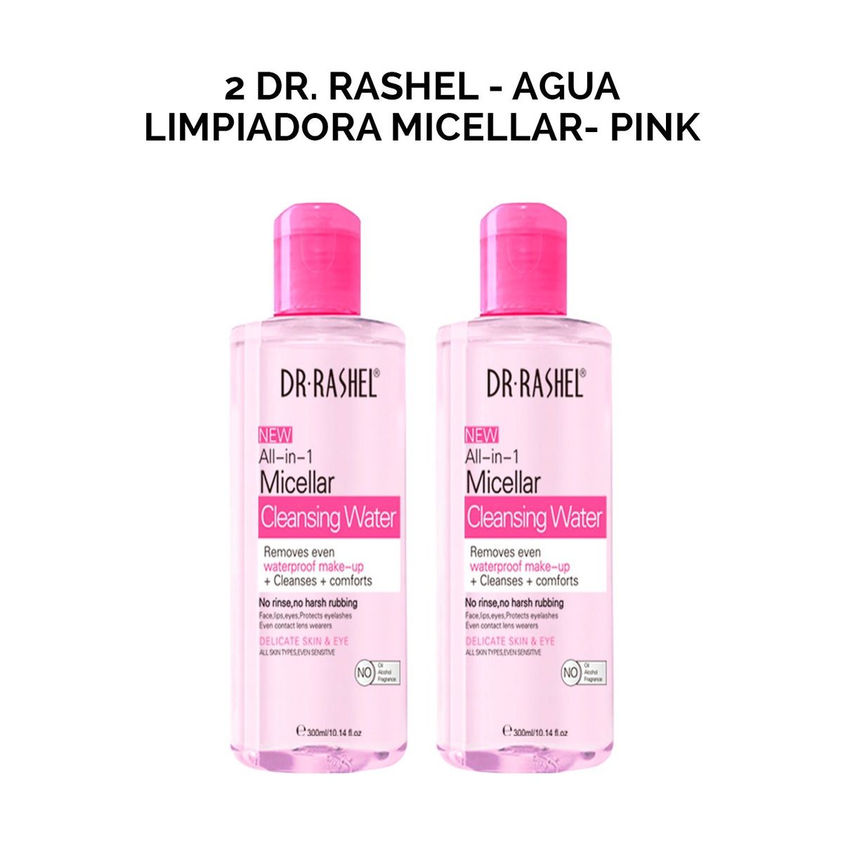 GENERICO - Agua Limpiadora Micellar Pink Dr Rashel 300ml 2 Unidades
