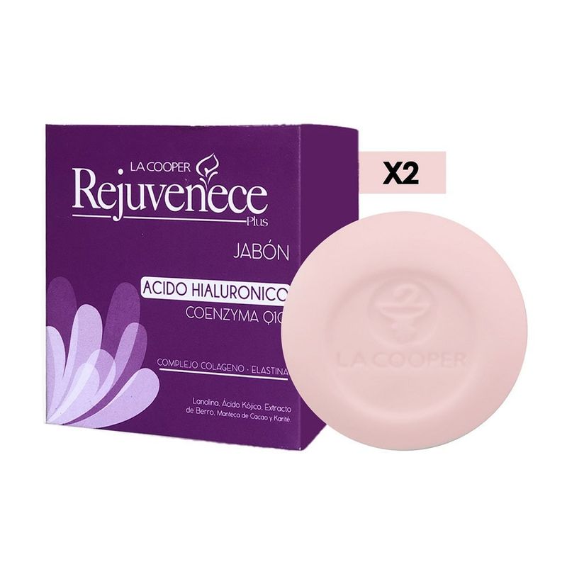 GENERICO - Jabón Rejuvenece Acido Hialuronico & Coenzima Q10 Aclara-t 80Gr 2 Uni