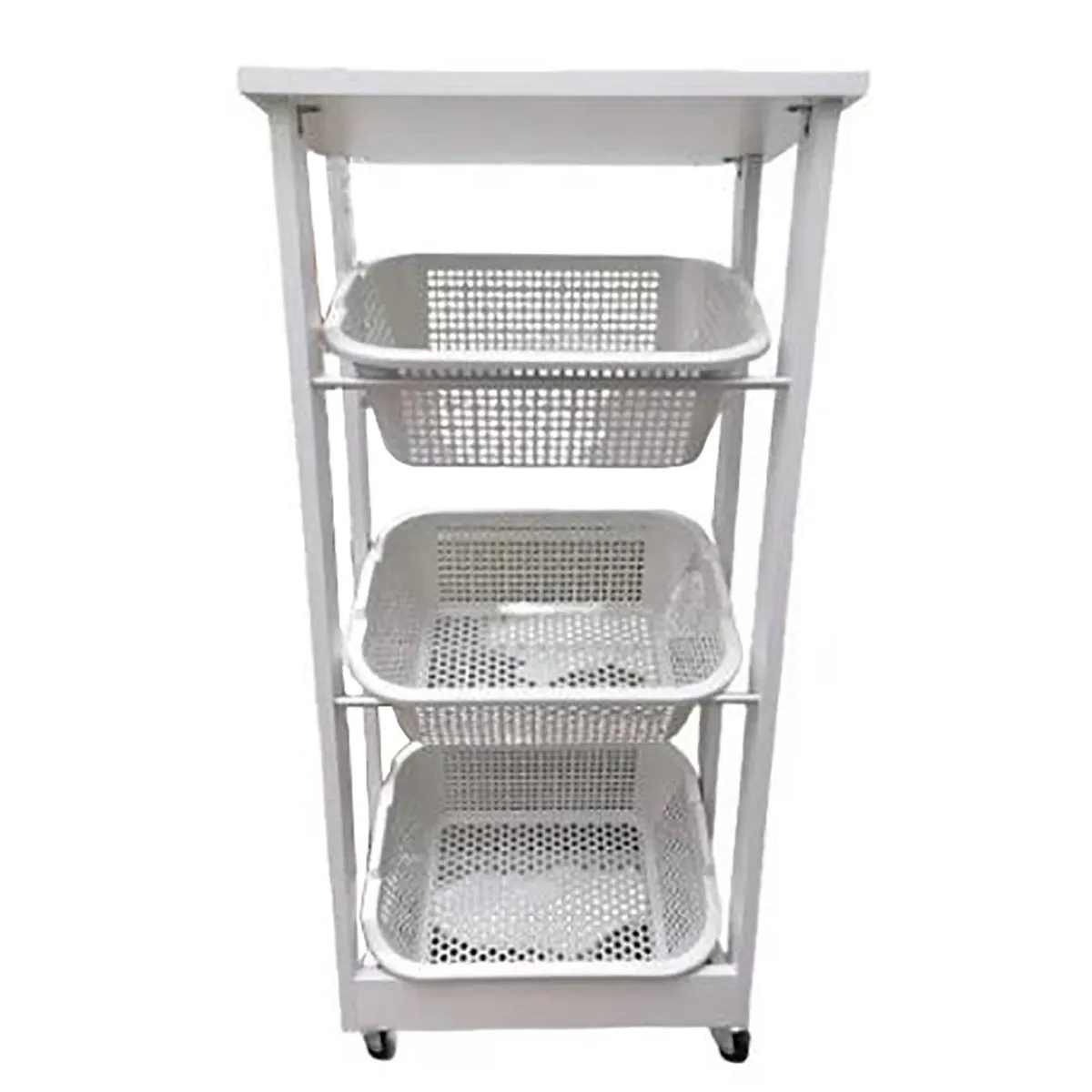 START FG - Mueble Verdulero de cocina repostero olimpo en melamine rodante blanco